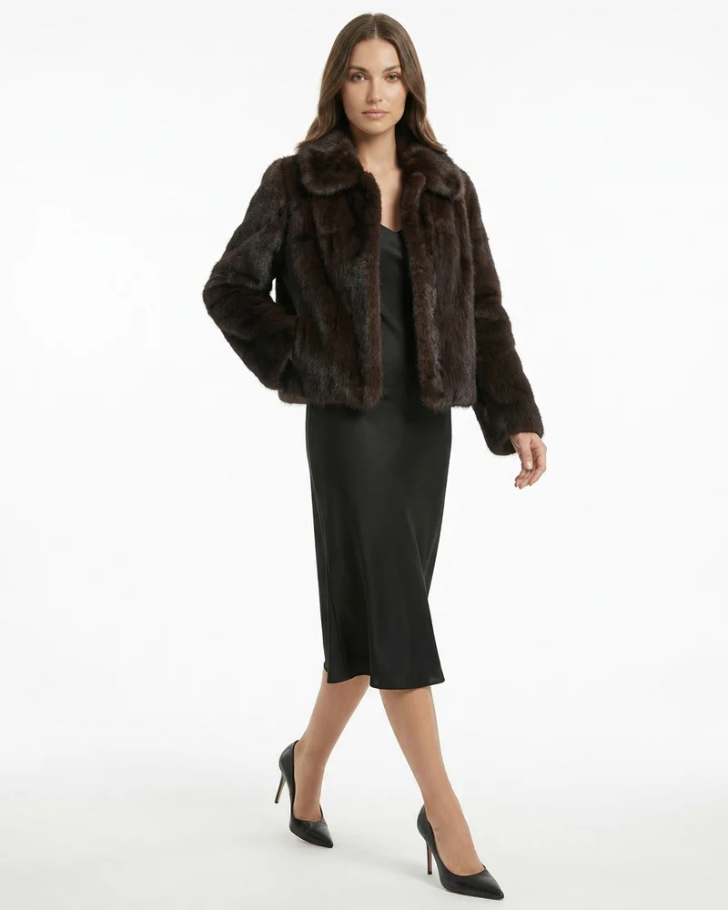 Coffee Full Rabbit Fur Jacket Coat