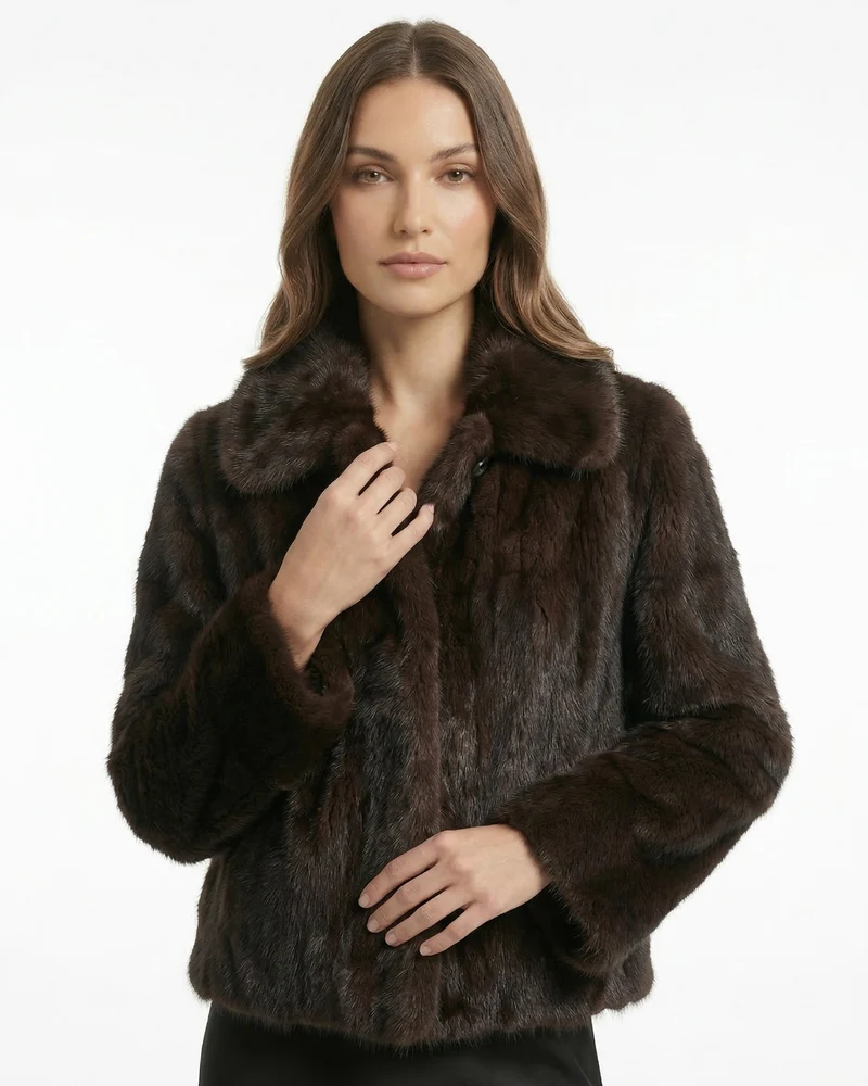 Coffee Full Rabbit Fur Jacket Coat