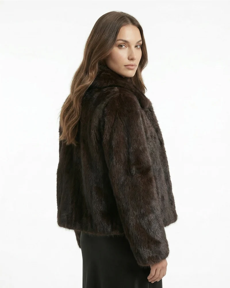 Coffee Full Rabbit Fur Jacket Coat