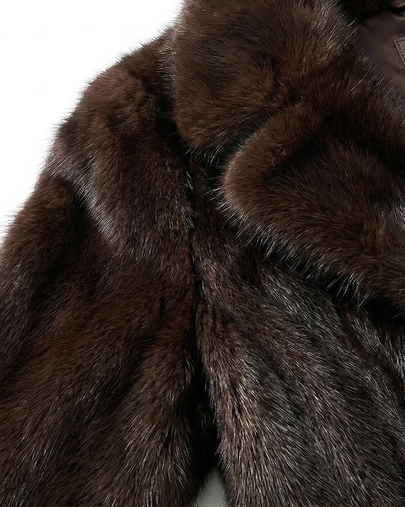 Coffee Full Rabbit Fur Jacket Coat