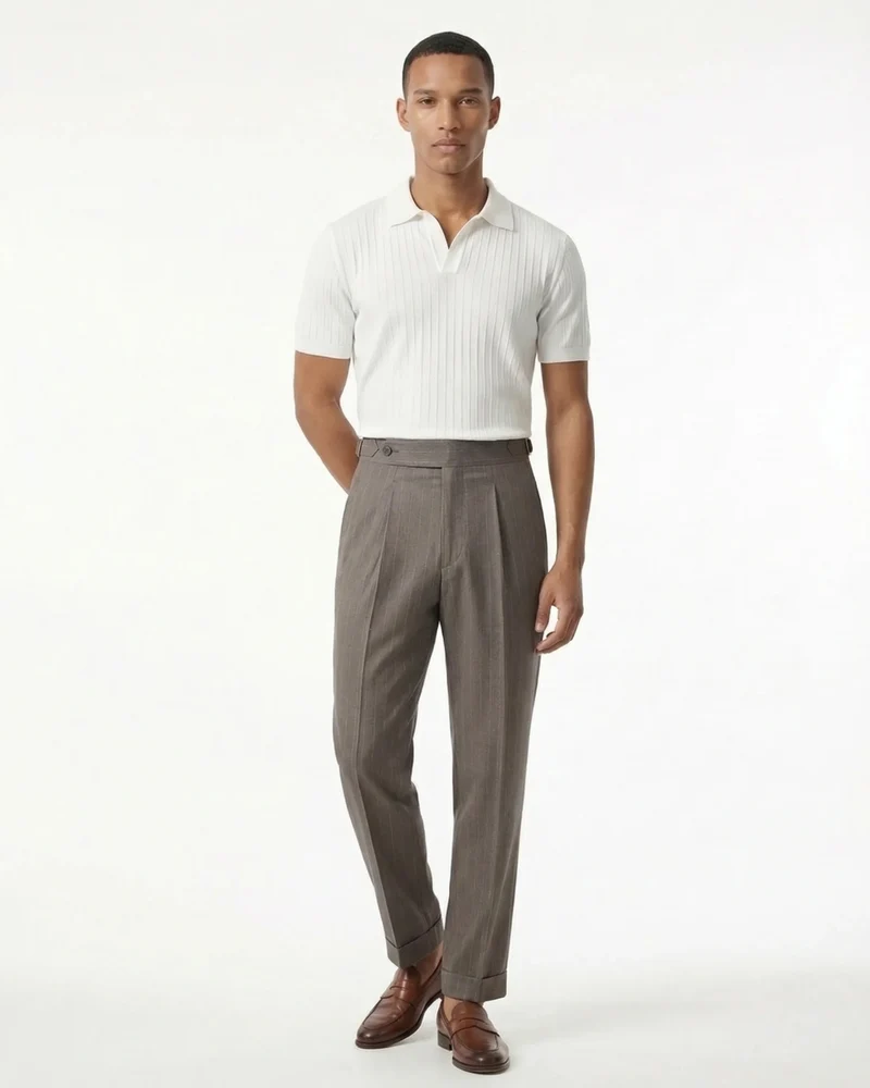 Naples Striped High Waisted Trousers