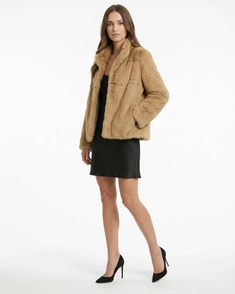 Lina Rabbit Fur Leather Coat