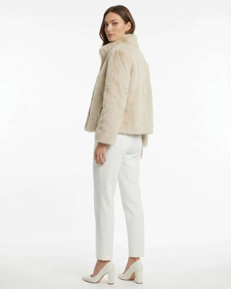 Lina Rabbit Fur Leather Coat