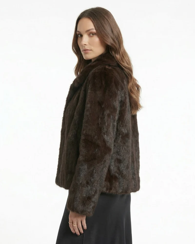 Lina Rabbit Fur Leather Coat