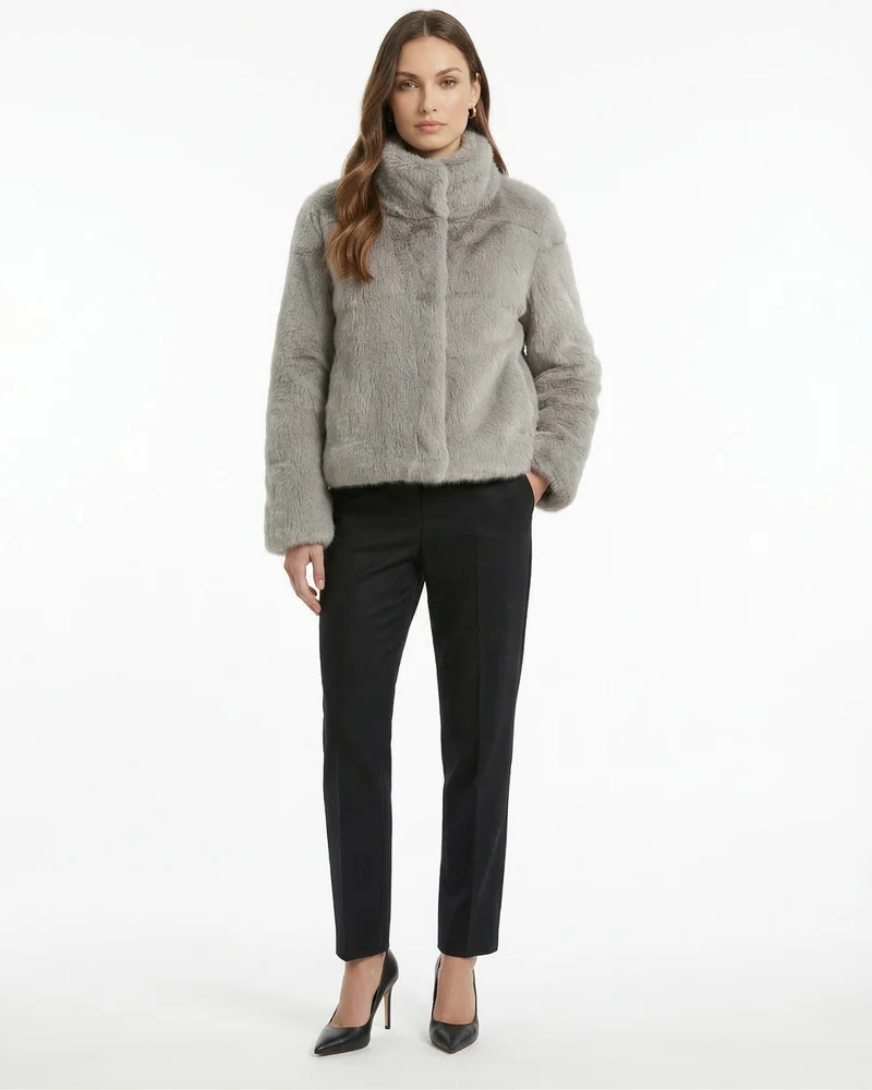 Lina Rabbit Fur Leather Coat