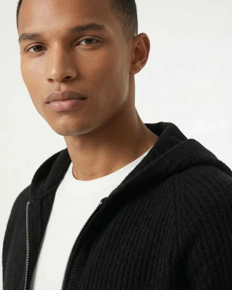 Thickened Wool Hooded Cardigan Zipper