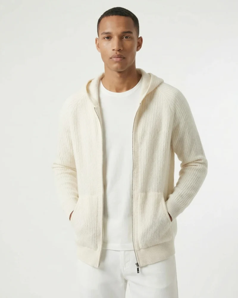 Thickened Wool Hooded Cardigan Zipper