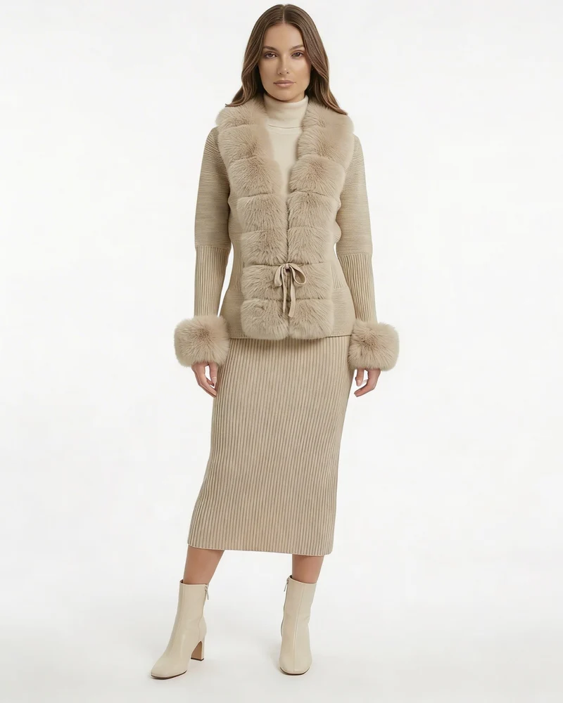 Rinna Faux Fox Fur Cardigan Coat