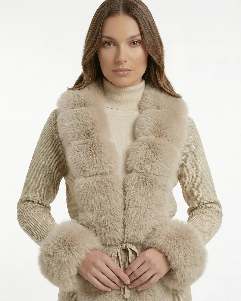 Rinna Faux Fox Fur Cardigan Coat