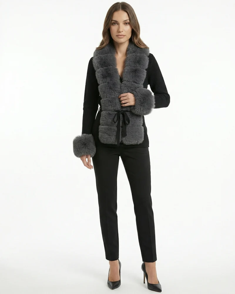 Rinna Faux Fox Fur Cardigan Coat