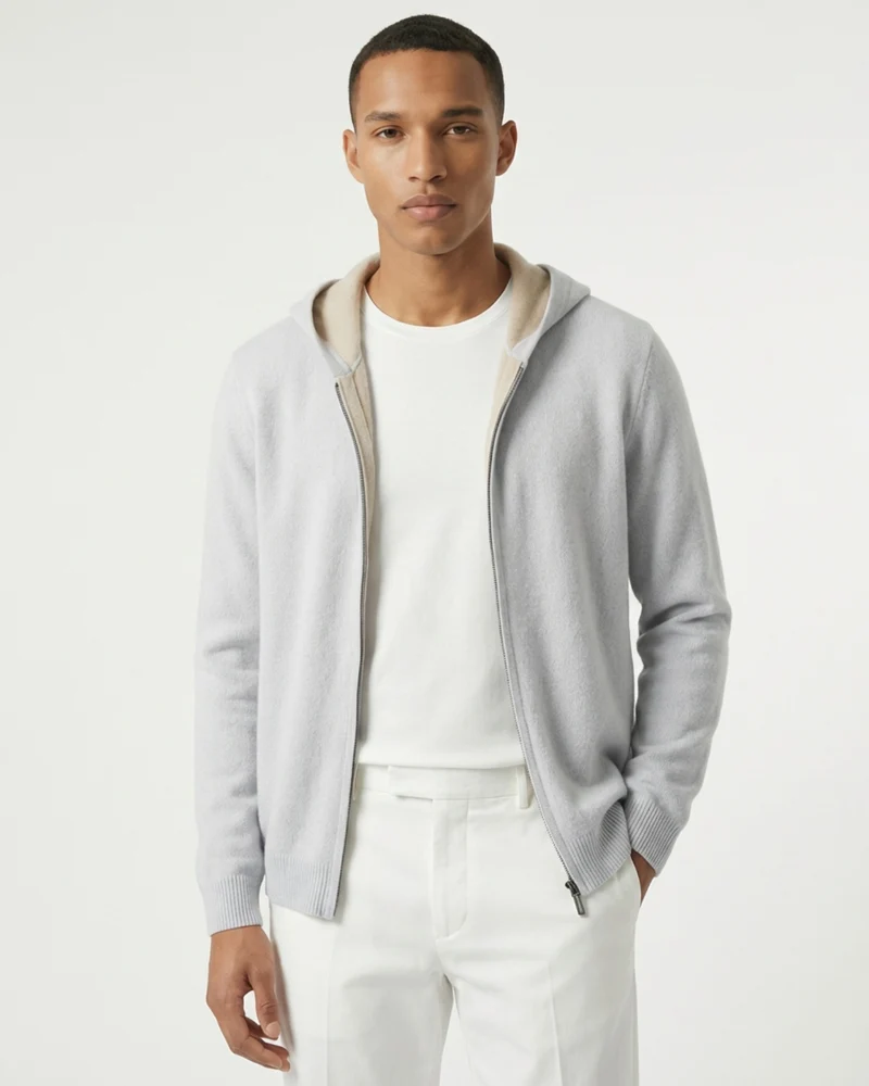 Cashmere Zipper Cardigan Hoodie Limited Edition