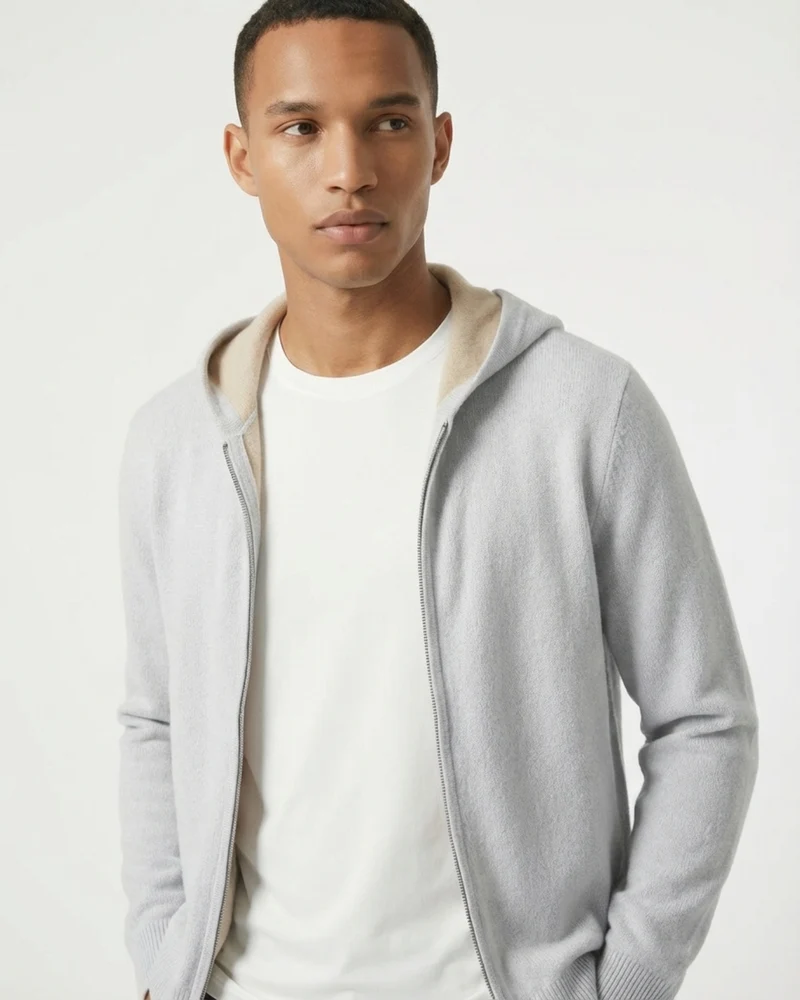 Cashmere Zipper Cardigan Hoodie Limited Edition