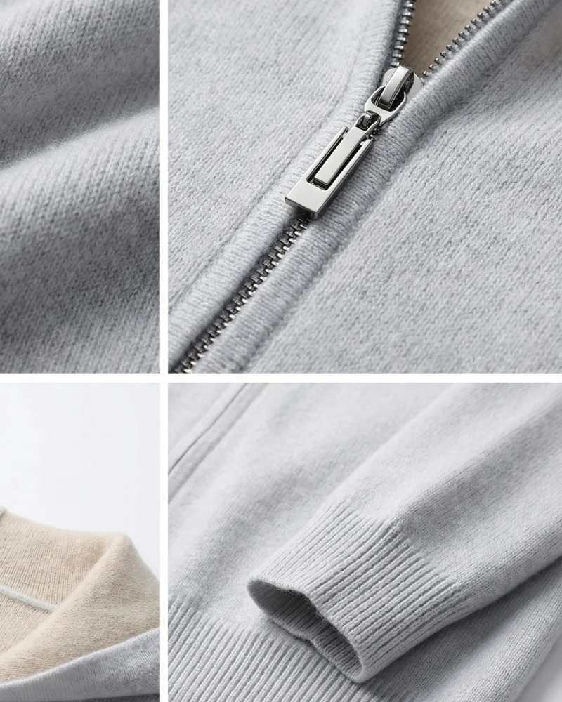 Cashmere Zipper Cardigan Hoodie Limited Edition