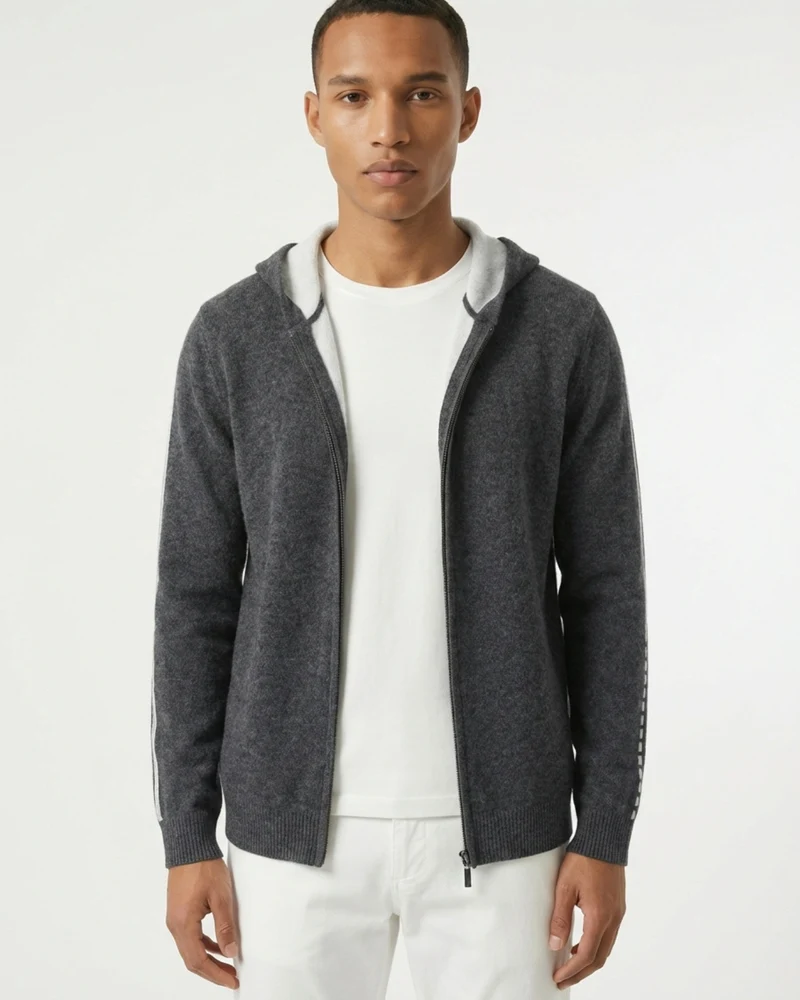 Cashmere Zipper Cardigan Hoodie Limited Edition