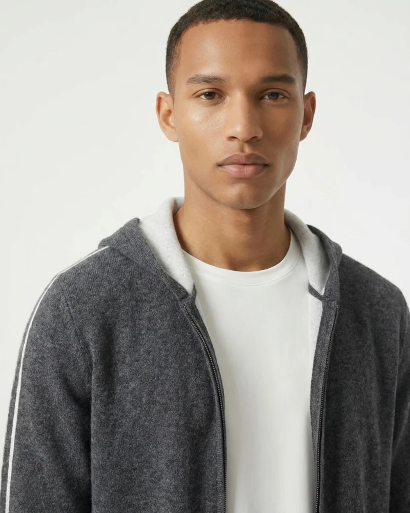 Cashmere Zipper Cardigan Hoodie Limited Edition