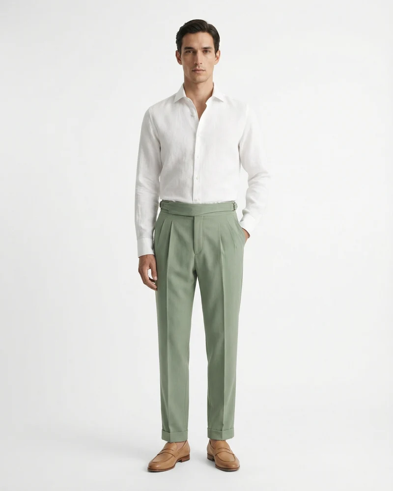 Retro British Trousers Naples High-Waist