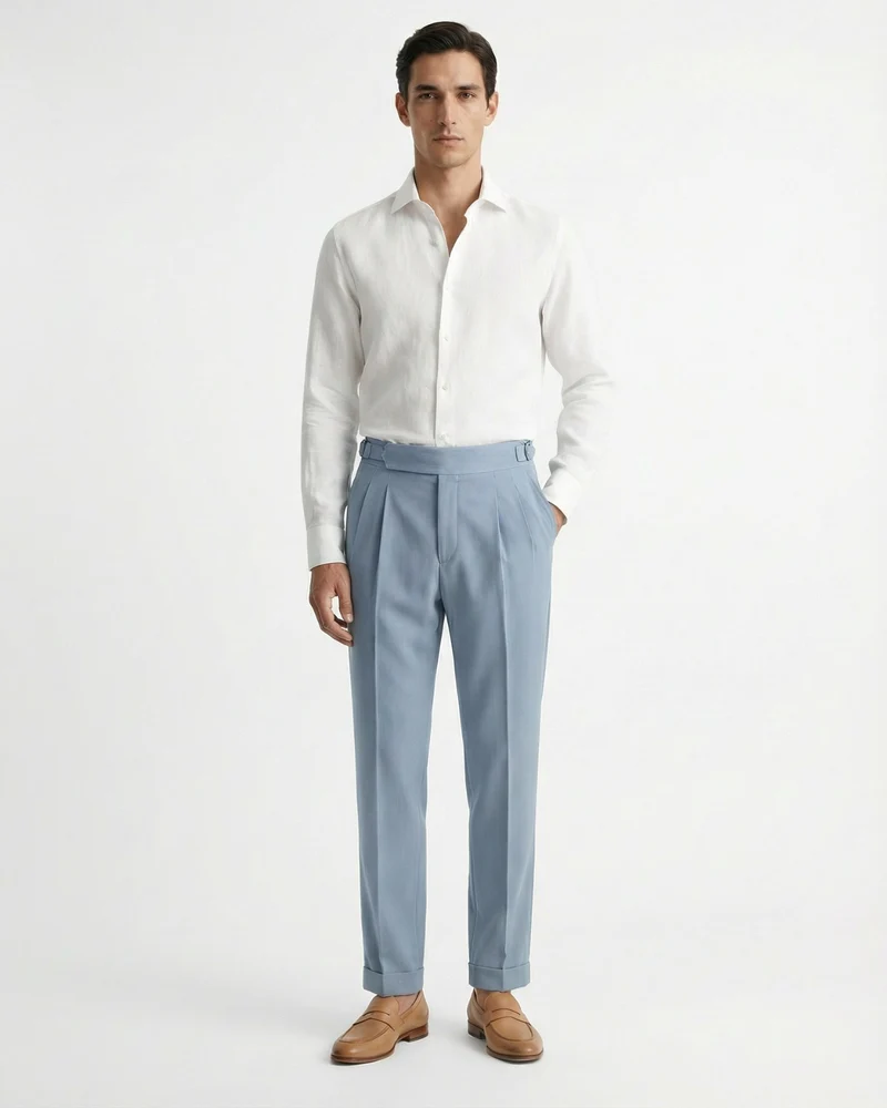 Retro British Trousers Naples High-Waist