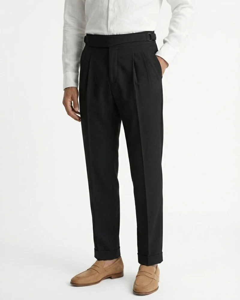 Retro British Trousers Naples High-Waist
