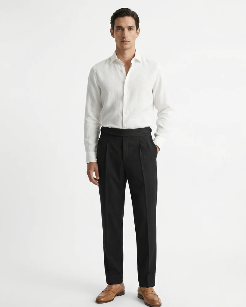Retro British Trousers Naples High-Waist