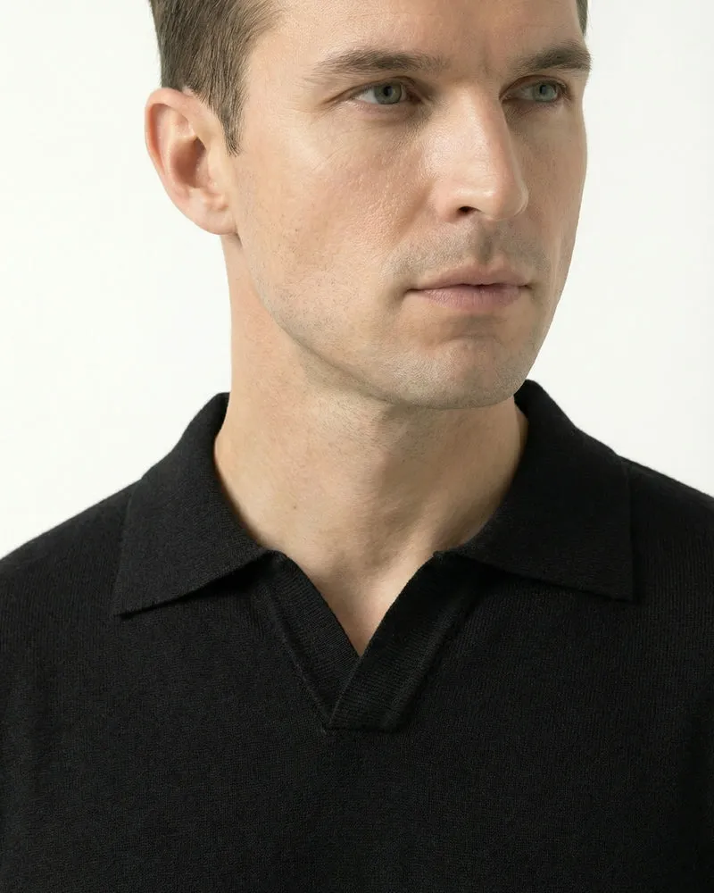 Wool Modal Polo Seagull Collar Knitwear