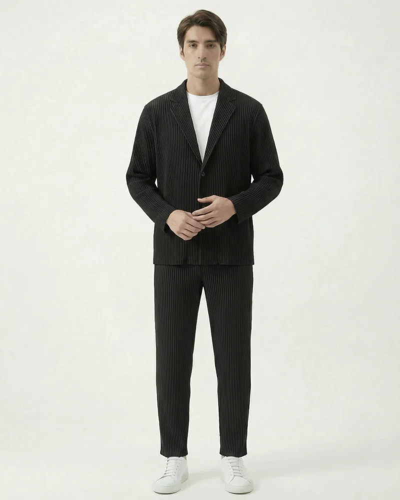 Sakura Collection Pleated Cardigan & Trousers Set