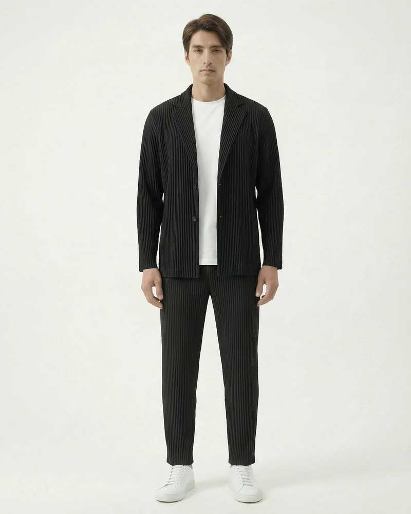 Sakura Collection Pleated Cardigan & Trousers Set