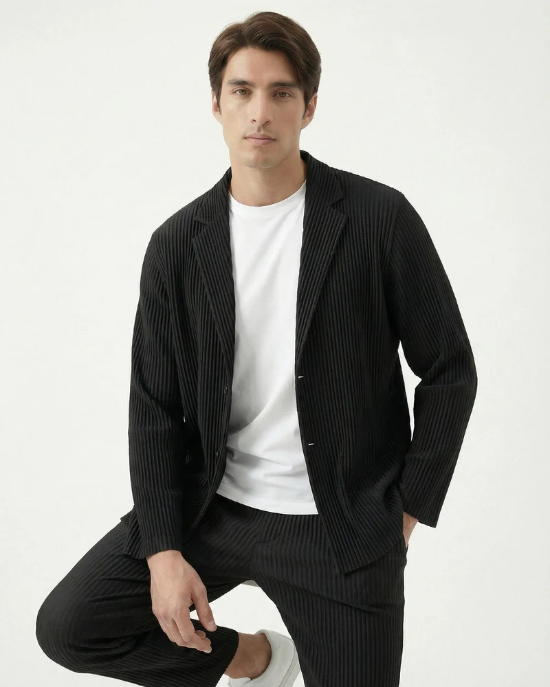 Sakura Collection Pleated Cardigan & Trousers Set