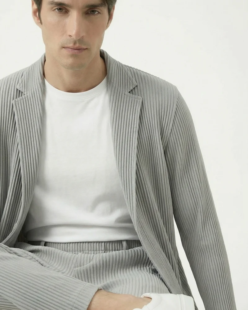 Sakura Collection Pleated Cardigan & Trousers Set