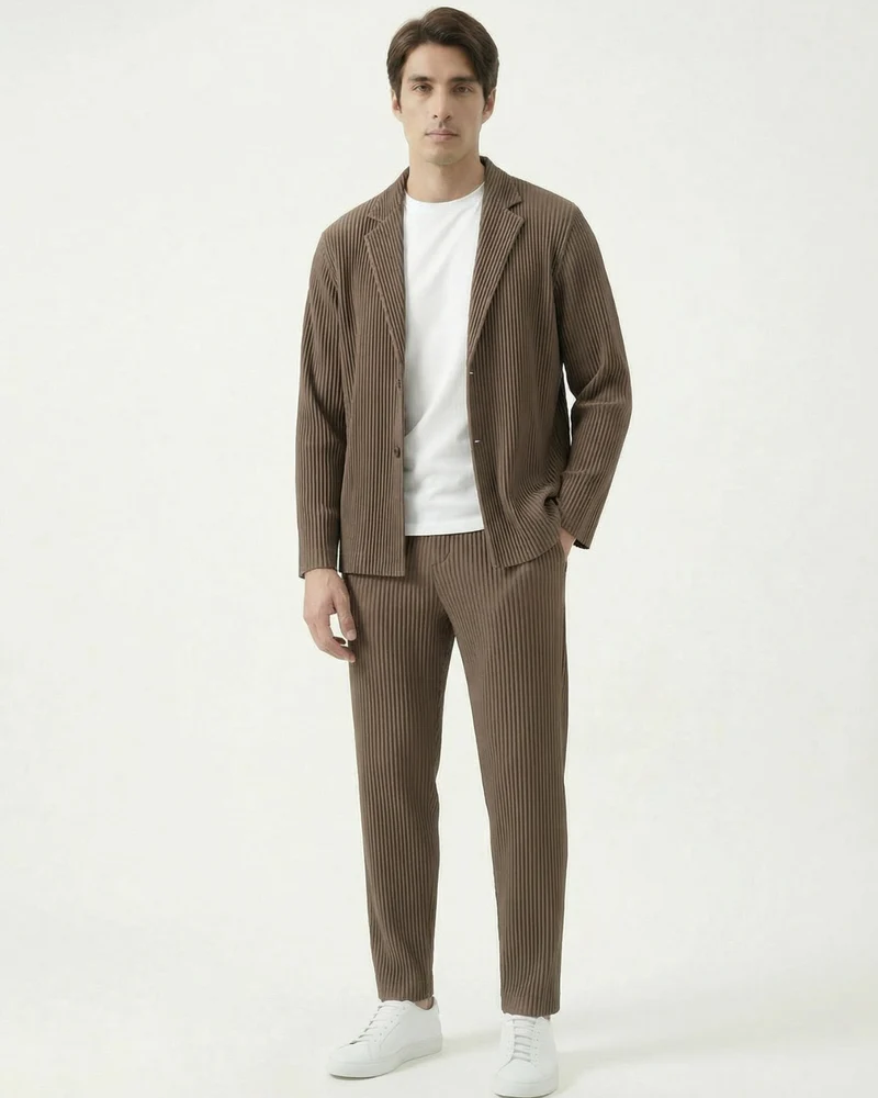 Sakura Collection Pleated Cardigan & Trousers Set