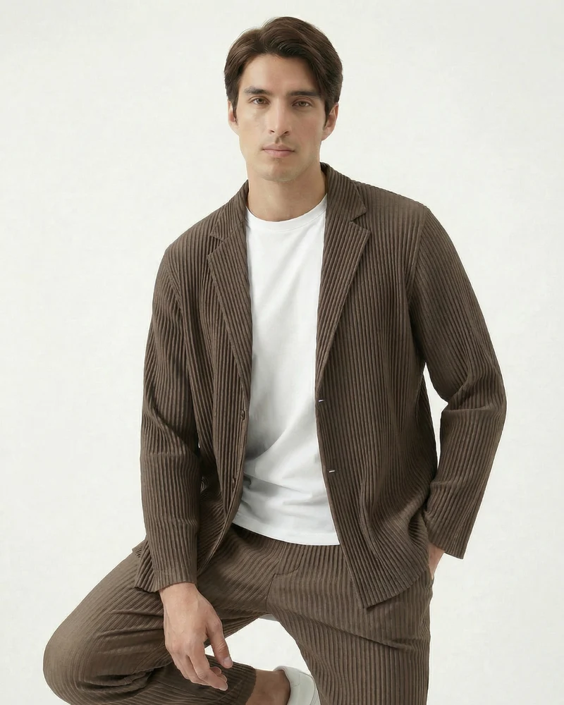 Sakura Collection Pleated Cardigan & Trousers Set