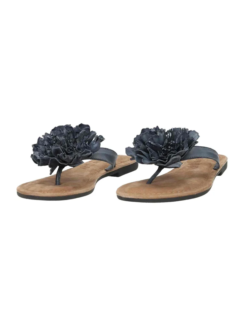Ladies flower Slippers Uni Color black