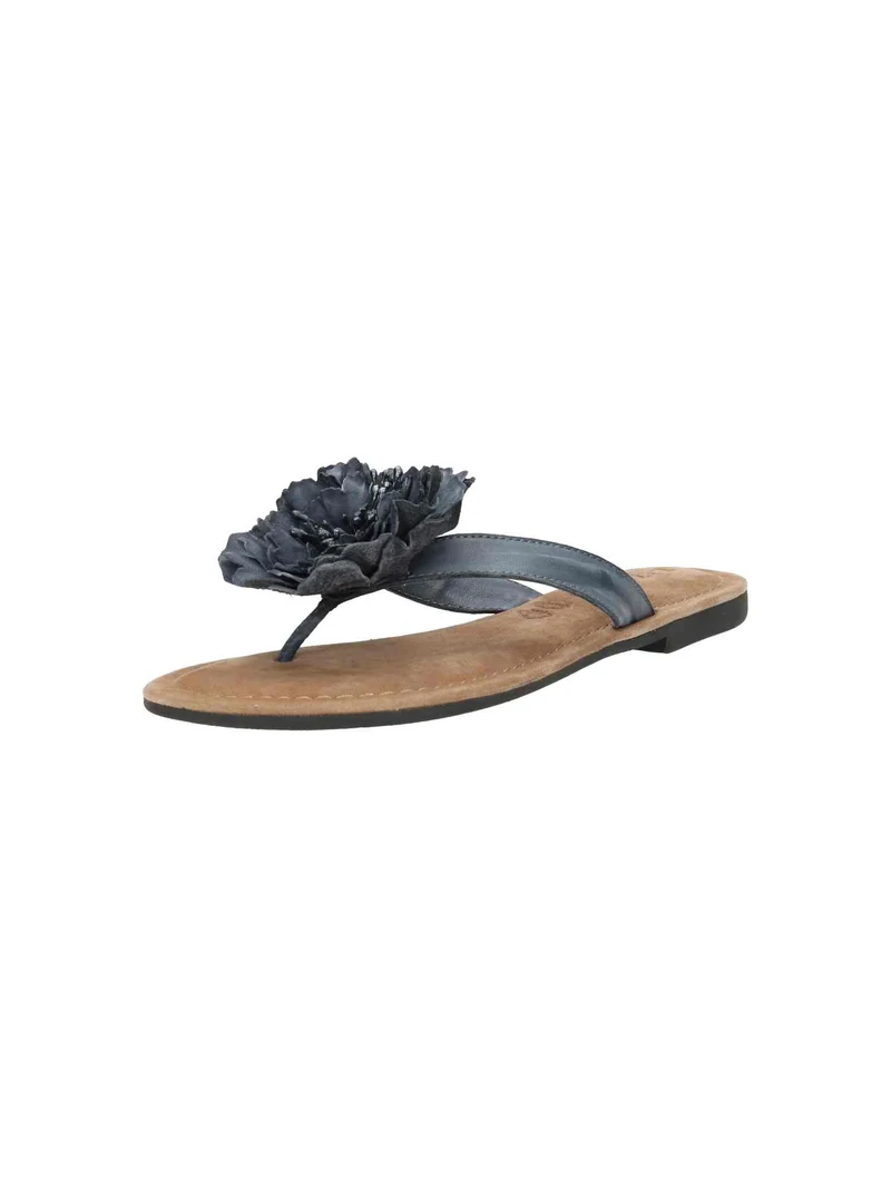 Ladies flower Slippers Uni Color black