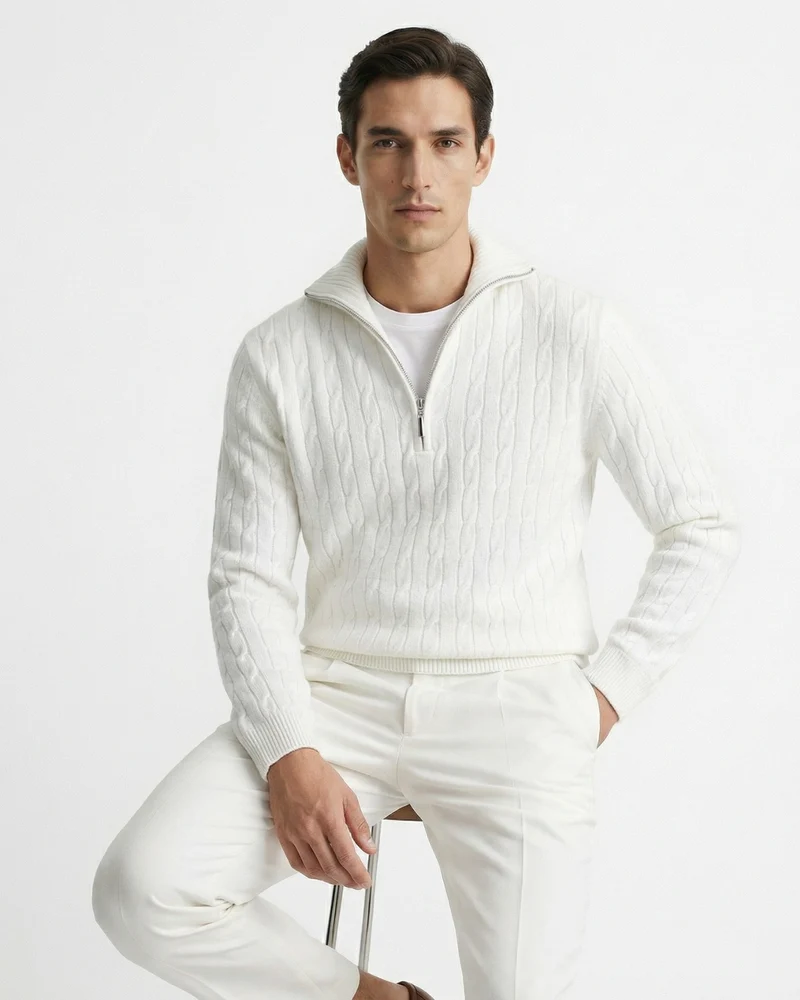 Old Money Retro Sweater Zip