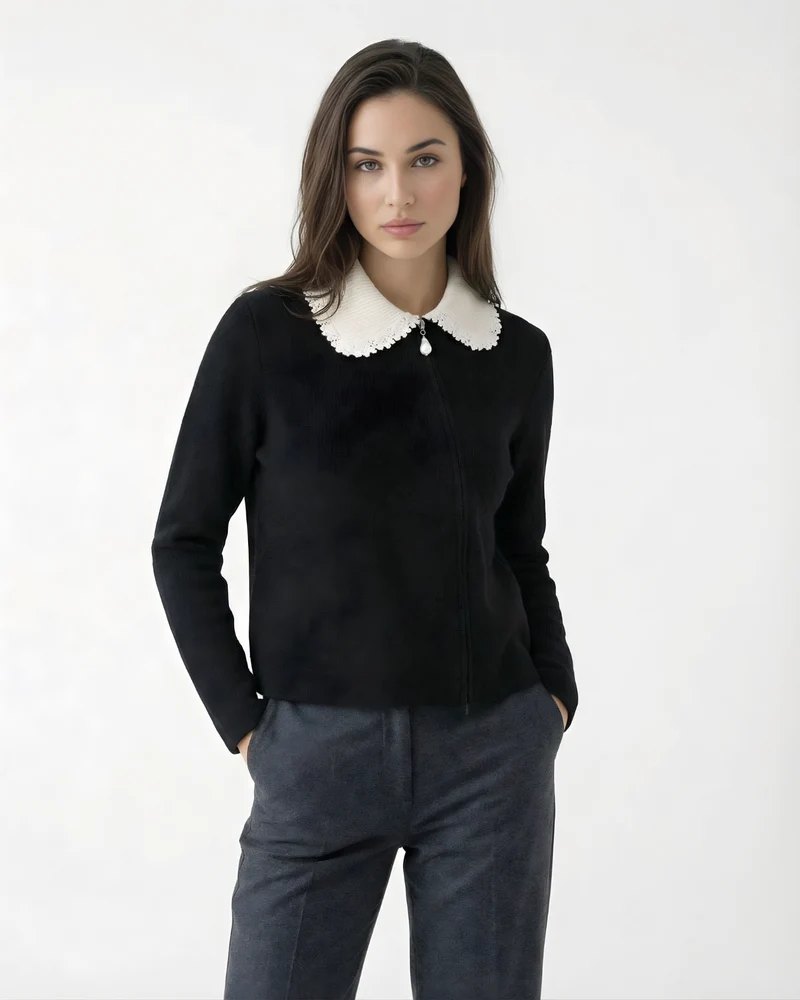 Cashmere Sweater Jacket Baroque Pearl