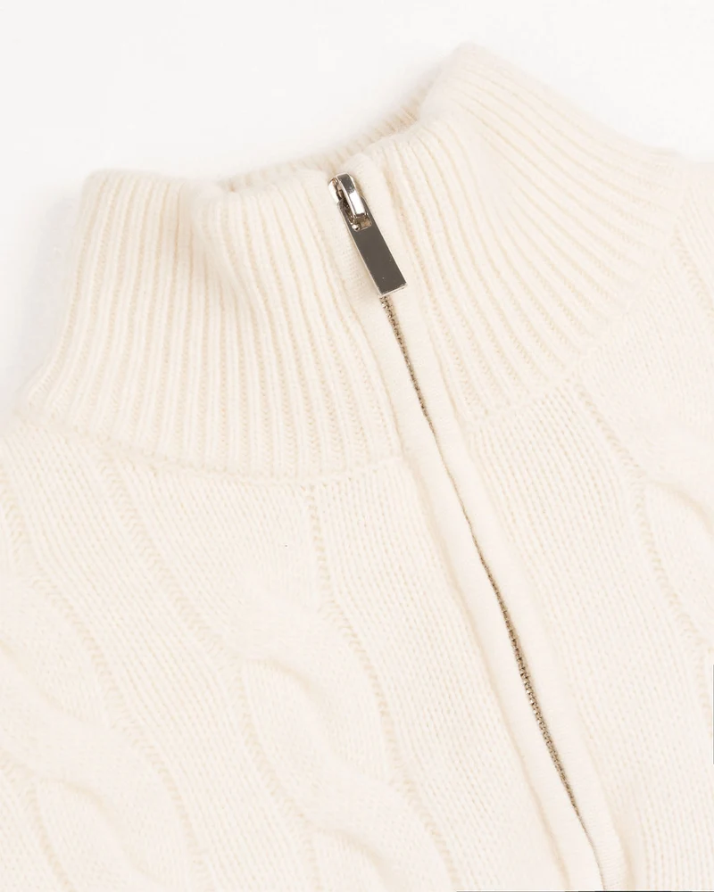 Cashmere Sweater Zipper Turtleneck