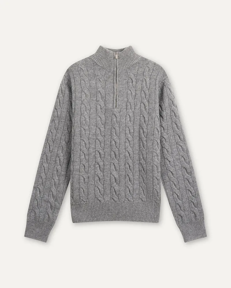 Cashmere Sweater Zipper Turtleneck