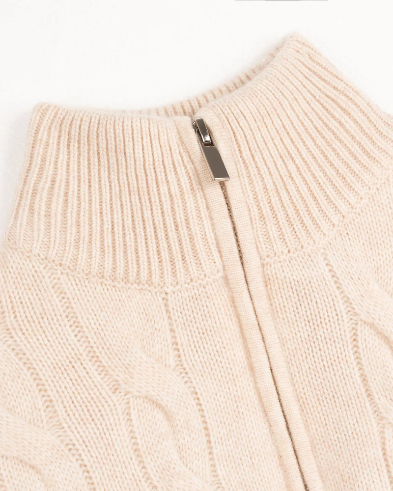 Cashmere Sweater Zipper Turtleneck
