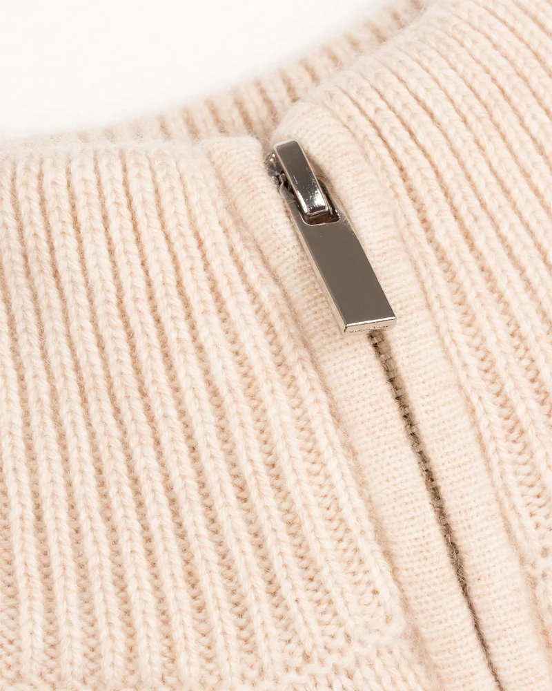 Cashmere Sweater Zipper Turtleneck