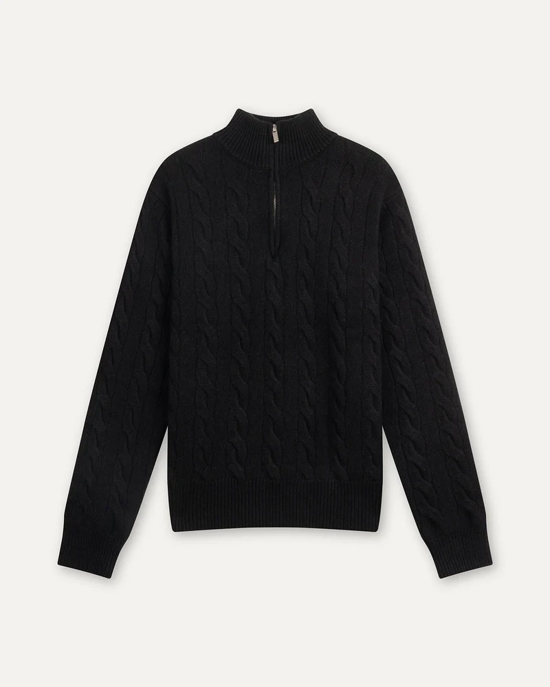 Cashmere Sweater Zipper Turtleneck