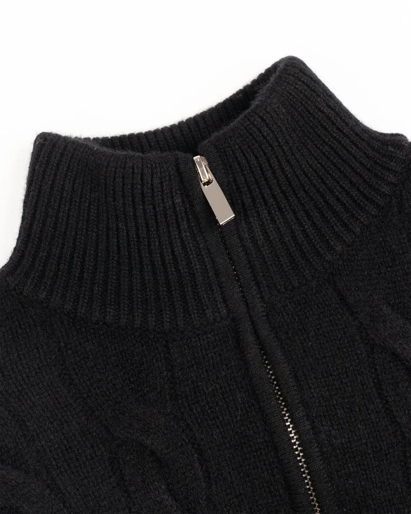 Cashmere Sweater Zipper Turtleneck