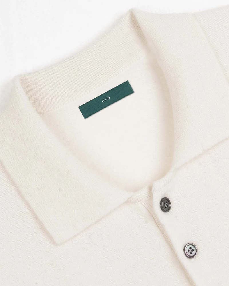 Cashmere Wool Polo Long Sleeve