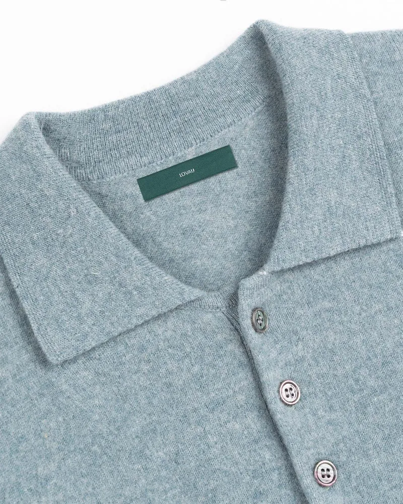 Cashmere Wool Polo Long Sleeve