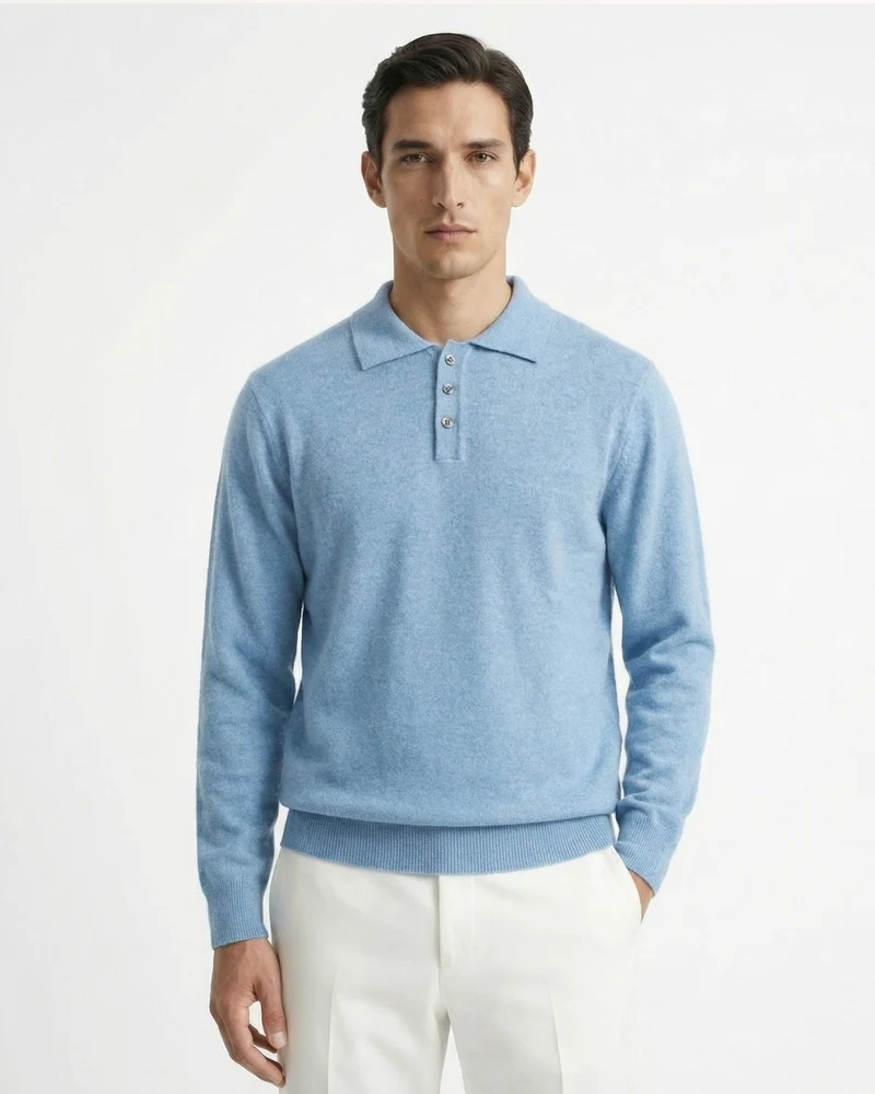 Fine Cashmere Polo Long Sleeve
