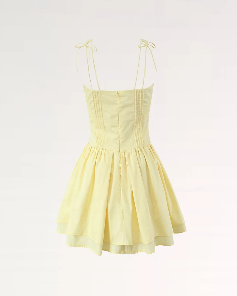 Yellow Mini Suspender Dress