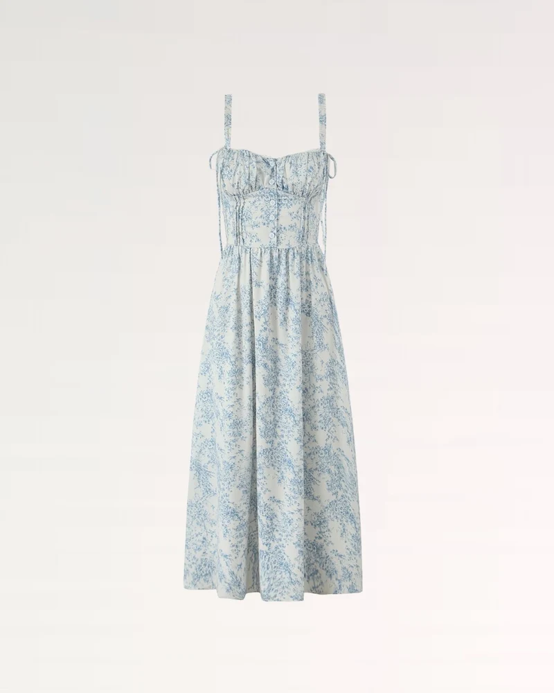 Garden Dream Blue White Dress