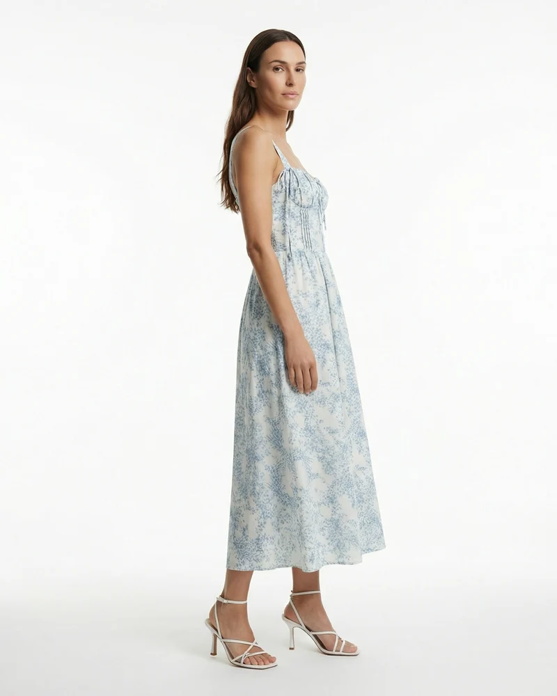Garden Dream Blue White Dress