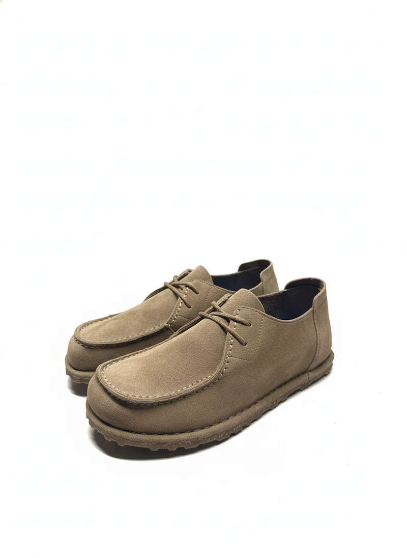 Utti Lace Suede Leather Narrow gray taupe