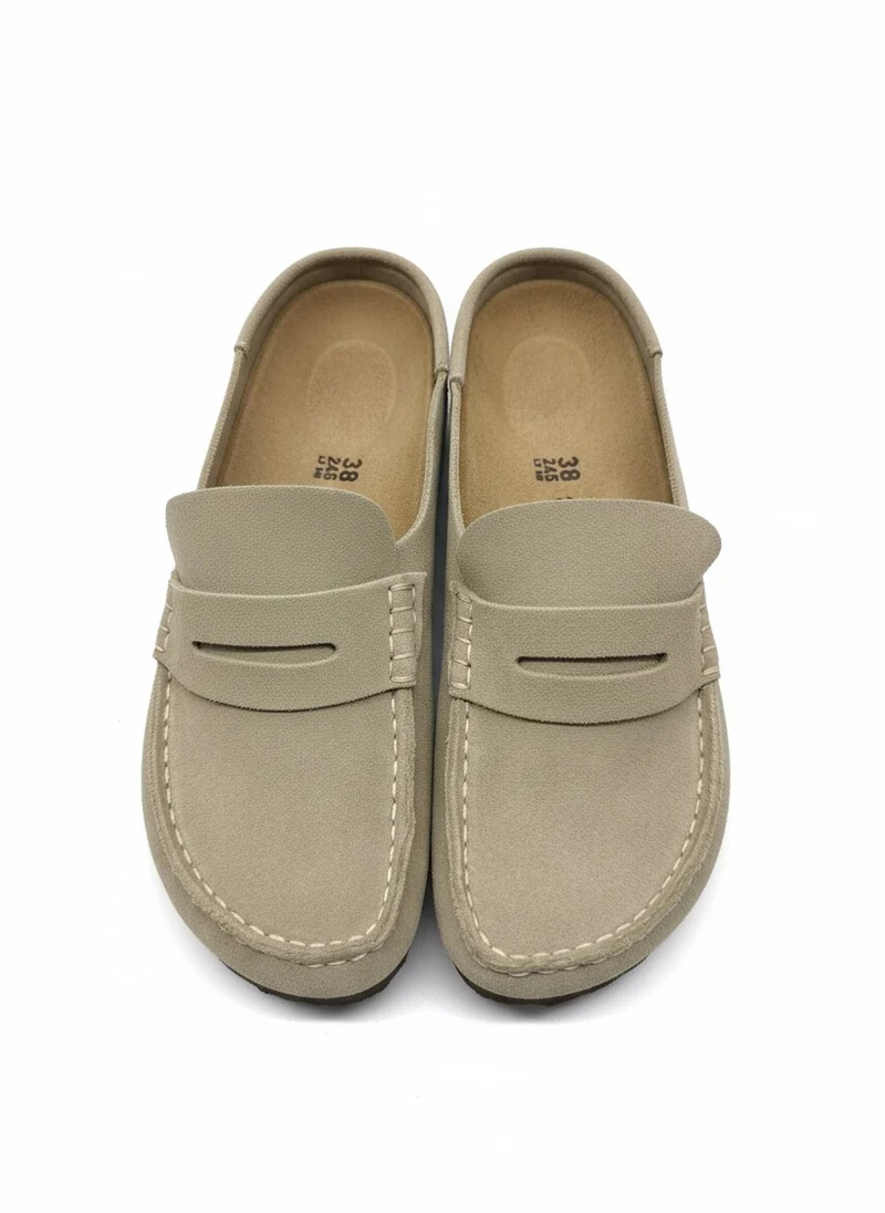 Naples Wrapped Suede Leather Unisex Narrow taupe