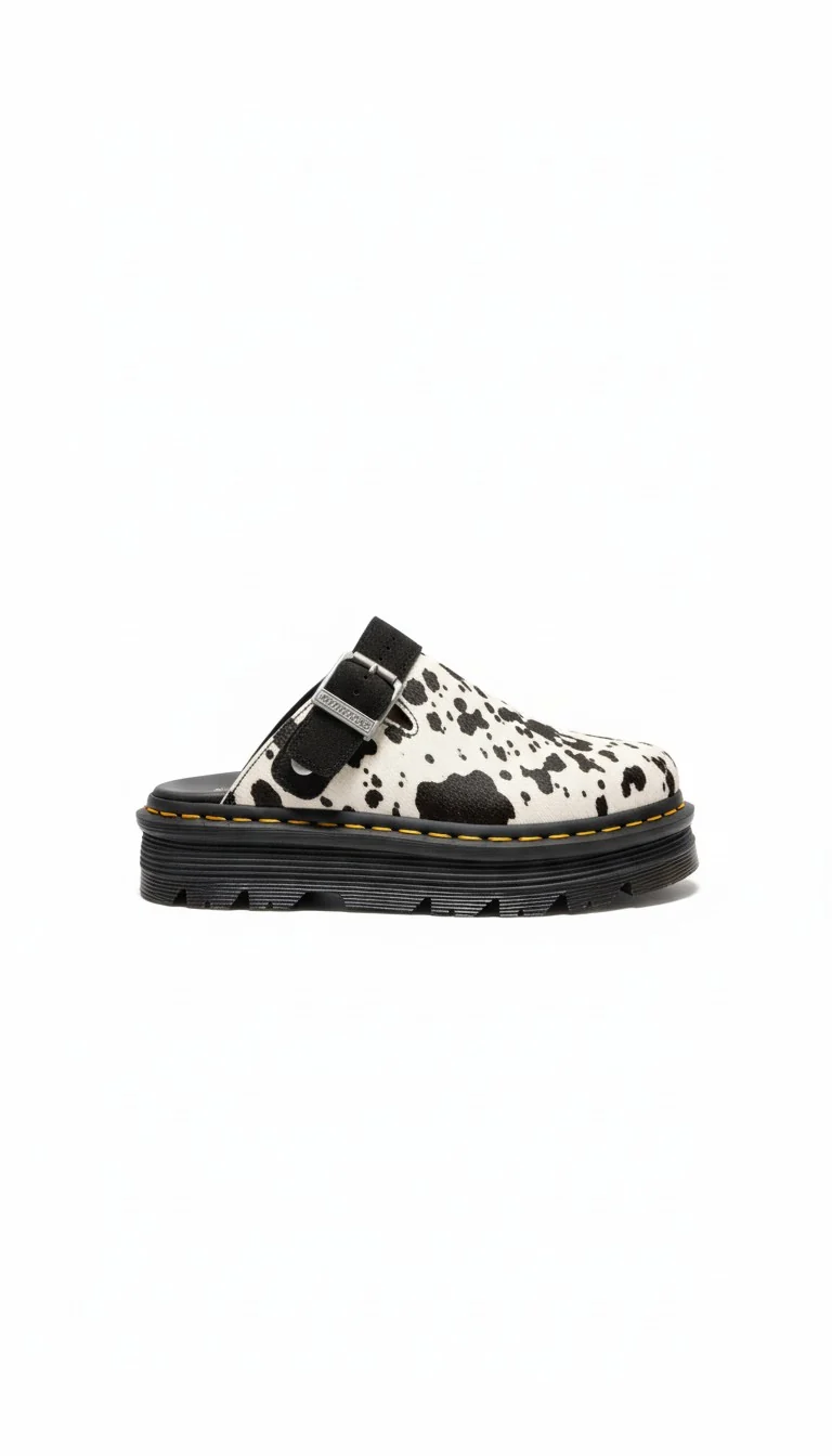 Zebzag Mule Print Hair On cream+black dalmatian