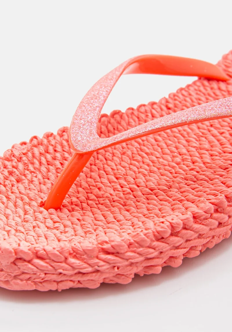 Flip Flop with Glitter indian red
